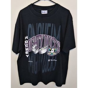 Vintage 1993 Mighty Ducks Men's XL Black T-Shirt